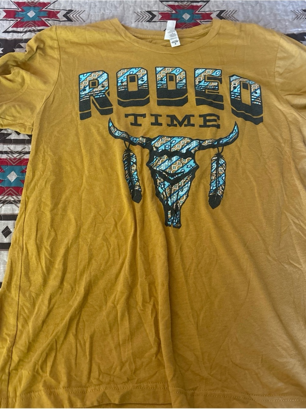 Rodeo Time Graphic Short Sleeve Tee - Mustard